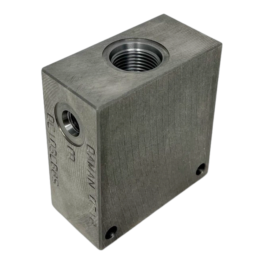DC103CB6S : Daman Common Cavity Body, C-10-3 Cartridge Cavity, #6 SAE (3/8") Port Connections, 5000psi Rated, Ductile Iron, Without Gauge Port