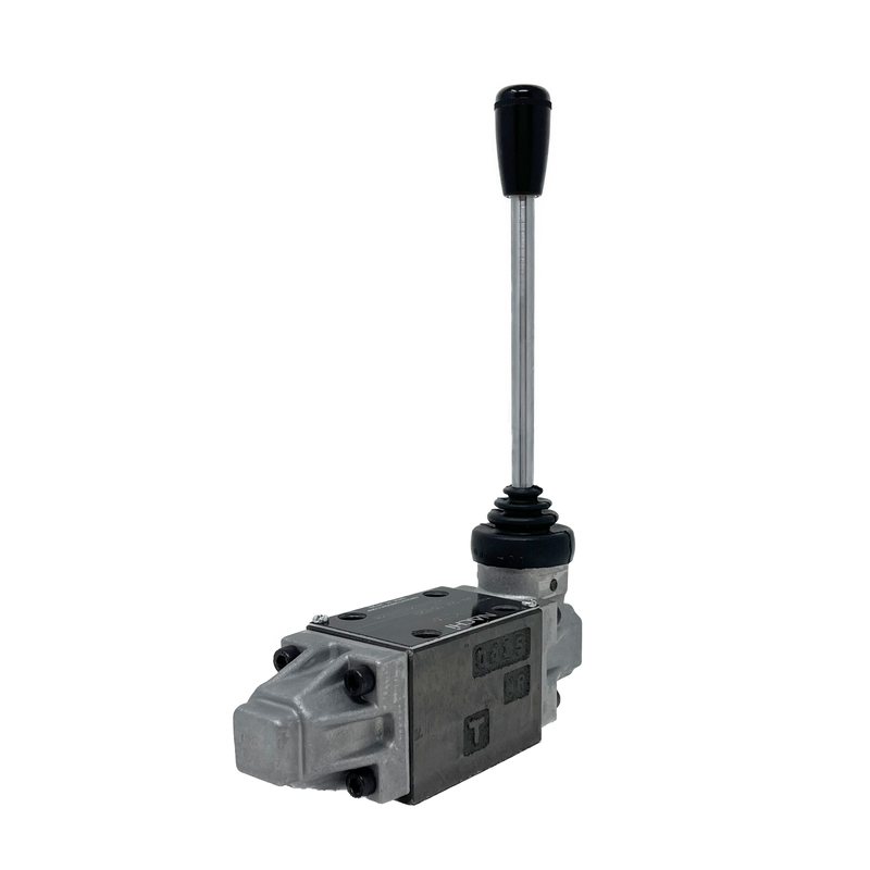 DMA-G01-E3X-E20 : Nachi Manual Lever Valve, 4-Way, D03 (NG6), 10.5GPM, 5075psi, All Ports Blocked Neutral, Detented