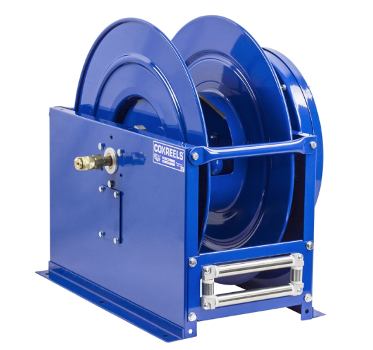 DLPL-375 : Coxreels DLPL-375 Dual Hose Spring Rewind, 3/8" ID, 75' capacity, NO HOSE, 300psi