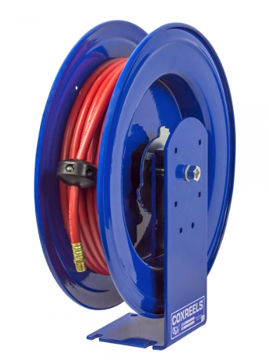 E-HP-130 : Coxreels E-HP-130 Spring Rewind Enclosed Cabinet Hose Reel for grease, 1/4" ID, 30' hose, 5000psi