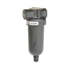 F07-100-M1MA : Norgren F07 Series, miniature general purpose filter, 1/8 NPT ports, 5 µm, manual drain, metal bowl