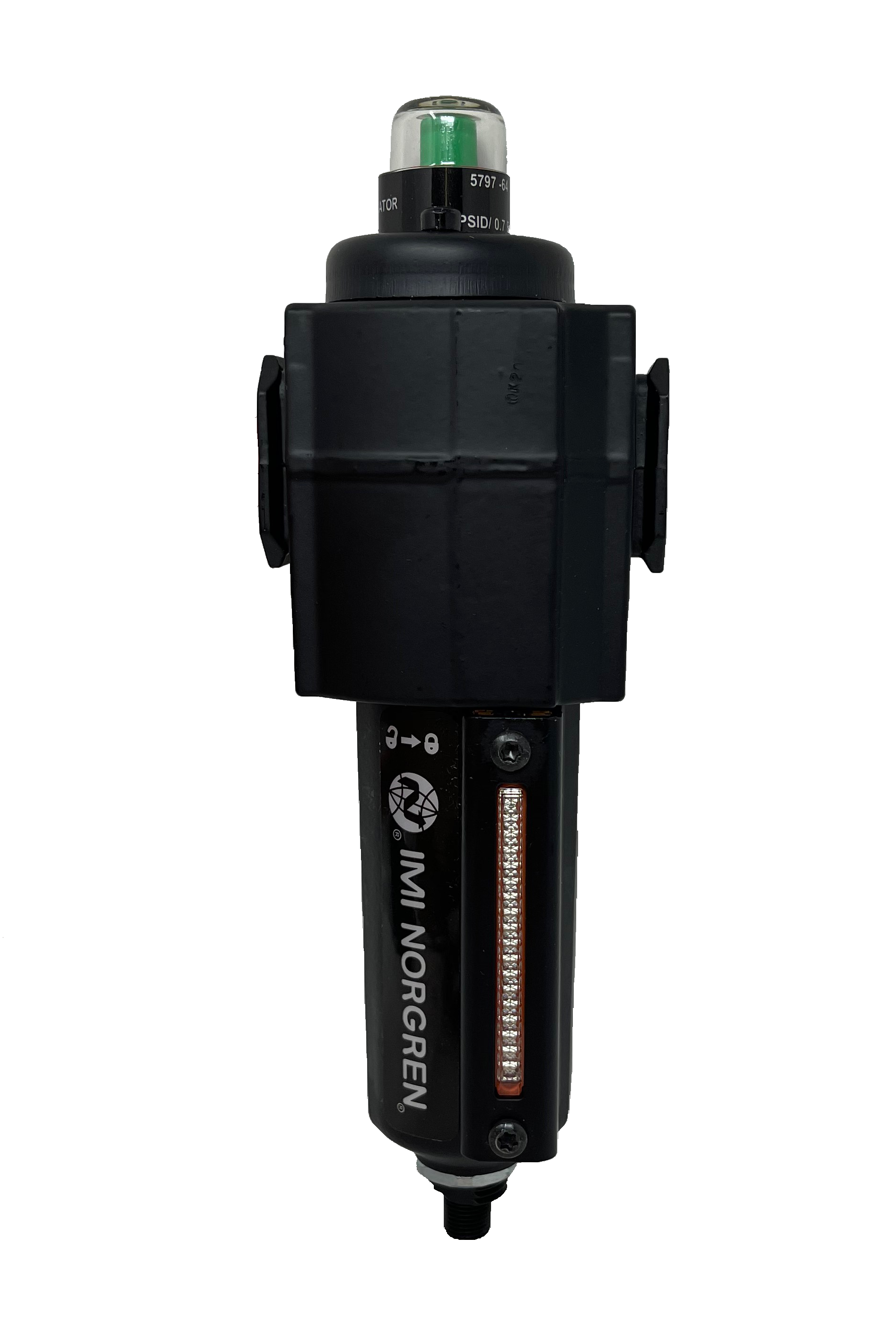 F73C-2AD-AD0 : Norgren Excelon Coalescing Filter, 1/4" NPT, With Mechanical Indicator, Auto Drain, Short Metal Bowl