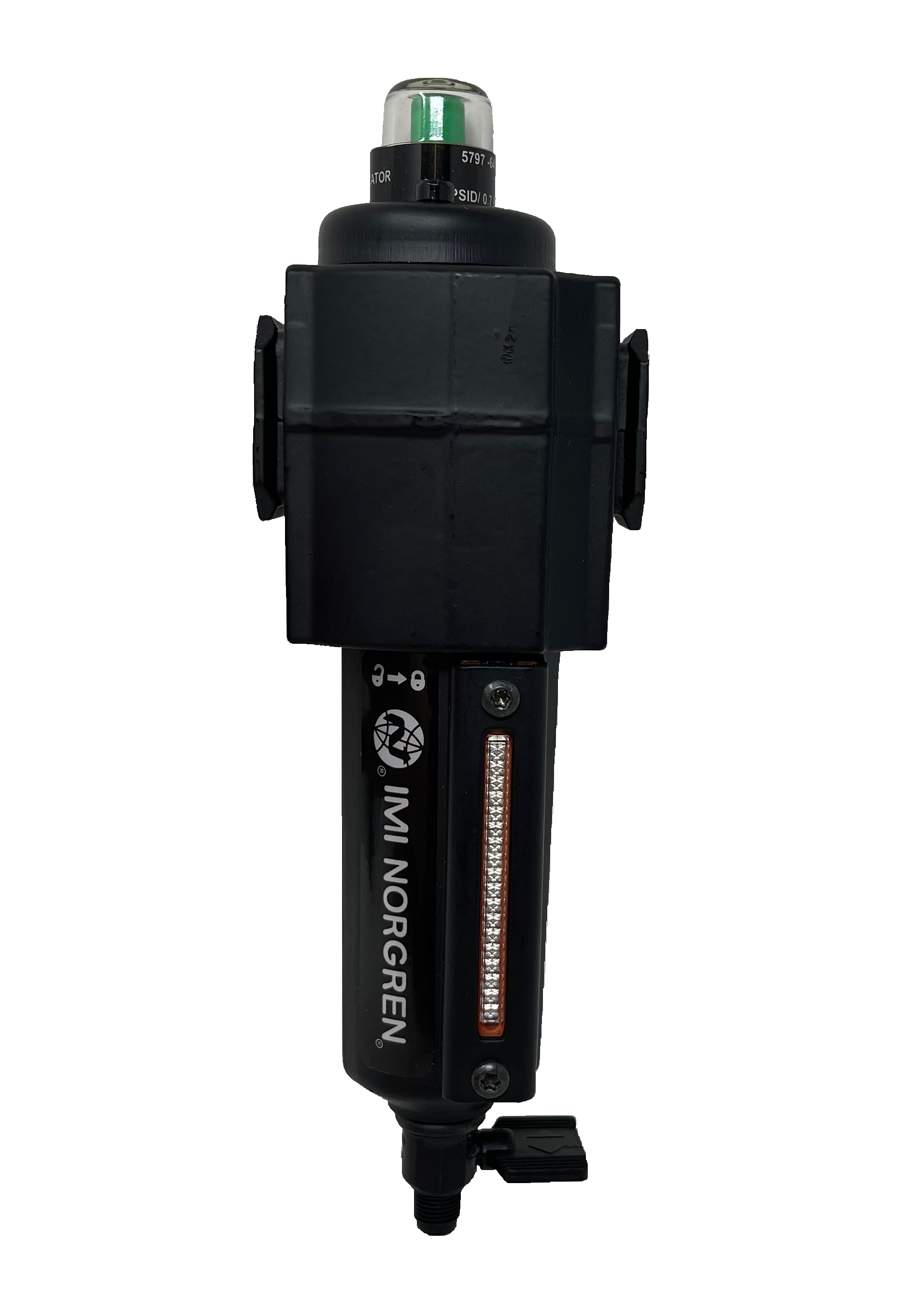 F73C-2AD-QD0 : Norgren Excelon Coalescing Filter, 1/4" NPT, With Mechanical Indicator, Manual Drain, Short Metal Bowl