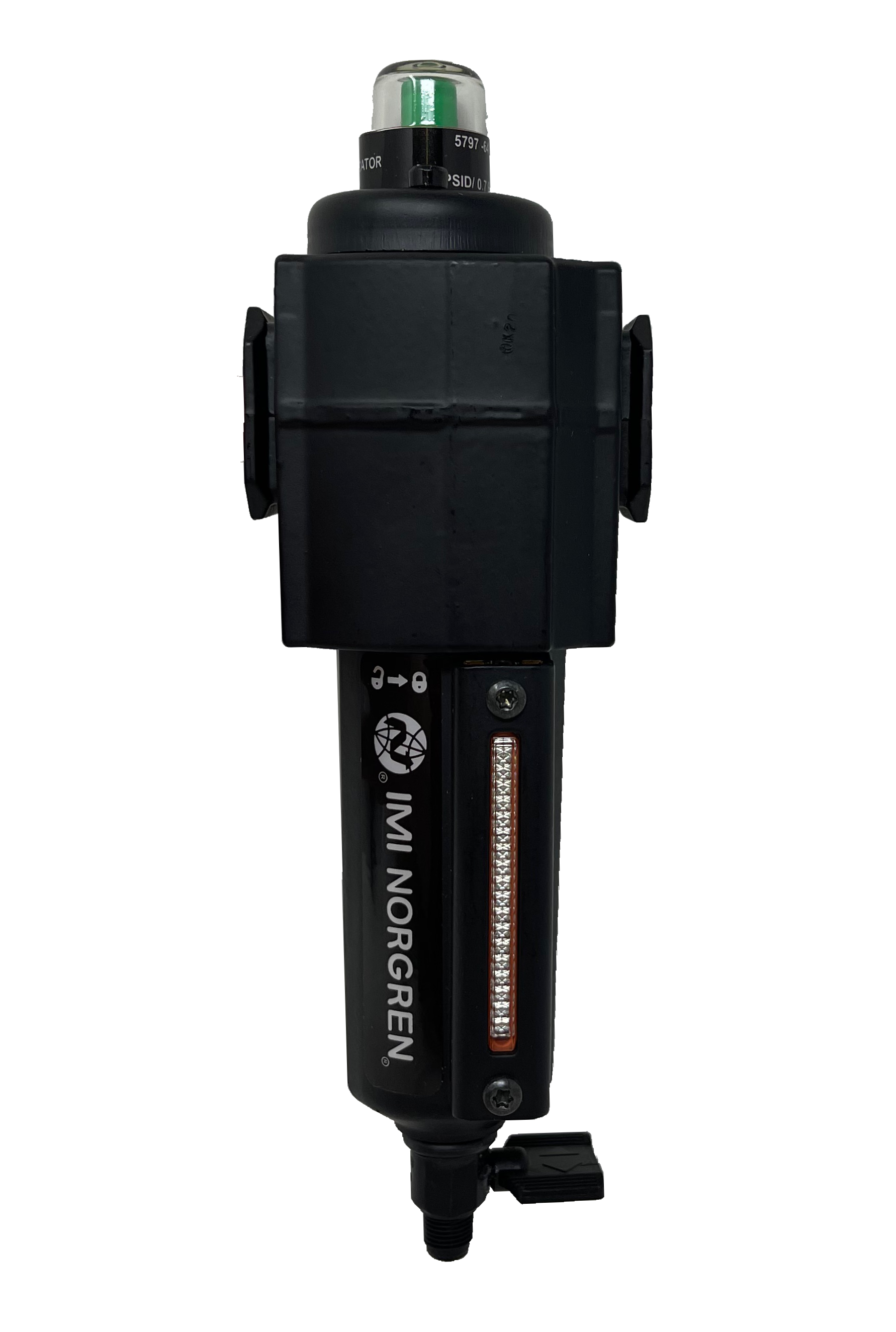 F73C-2AD-QD0 : Norgren Excelon Coalescing Filter, 1/4" NPT, With Mechanical Indicator, Manual Drain, Short Metal Bowl