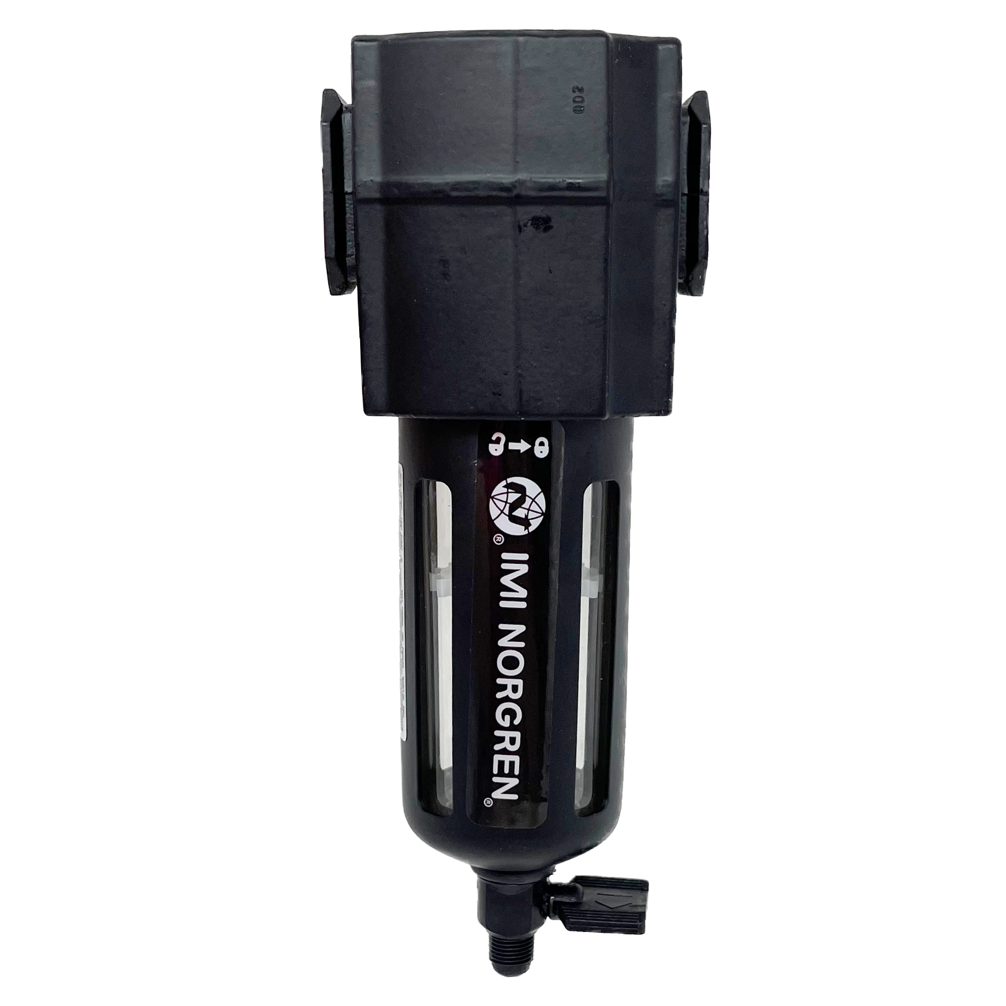 F73G-4AN-QP3 : Norgren Excelon Filter, 1/2" NPT, No Indicator, Manual 1/4 Turn Drain, Transparent Bowl with Guard, 40-Micron