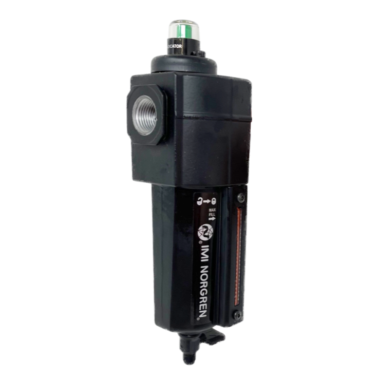 F74C-4AD-QD0 : Norgren Excelon Coalescing Filter, 1/2" NPT, With Mechanical Indicator, Manual Drain, Metal Bowl