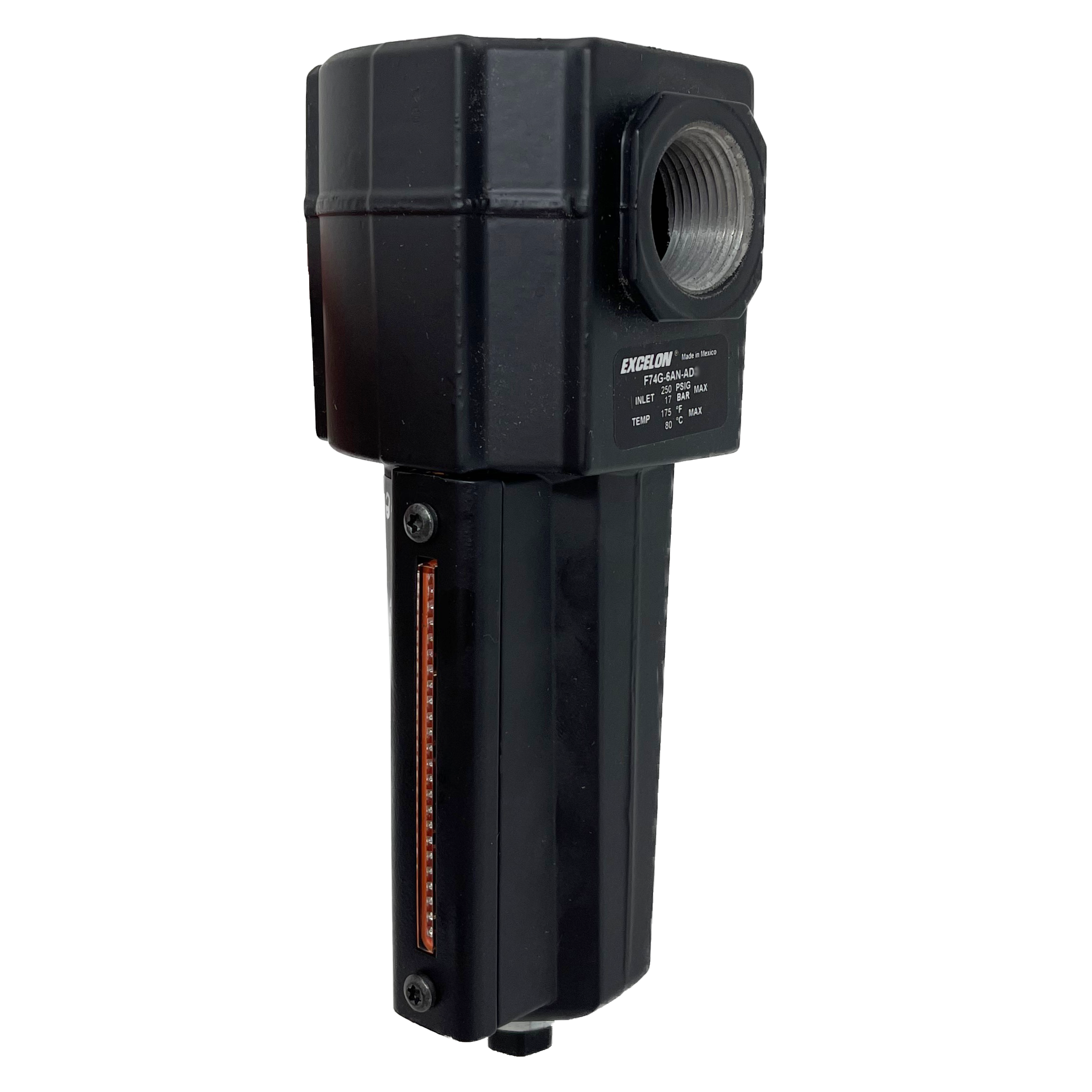 F74G-6AN-AD3 : Norgren Excelon Filter, 3/4" NPT, No Indicator, Auto Drain, Metal Bowl, 40-Micron