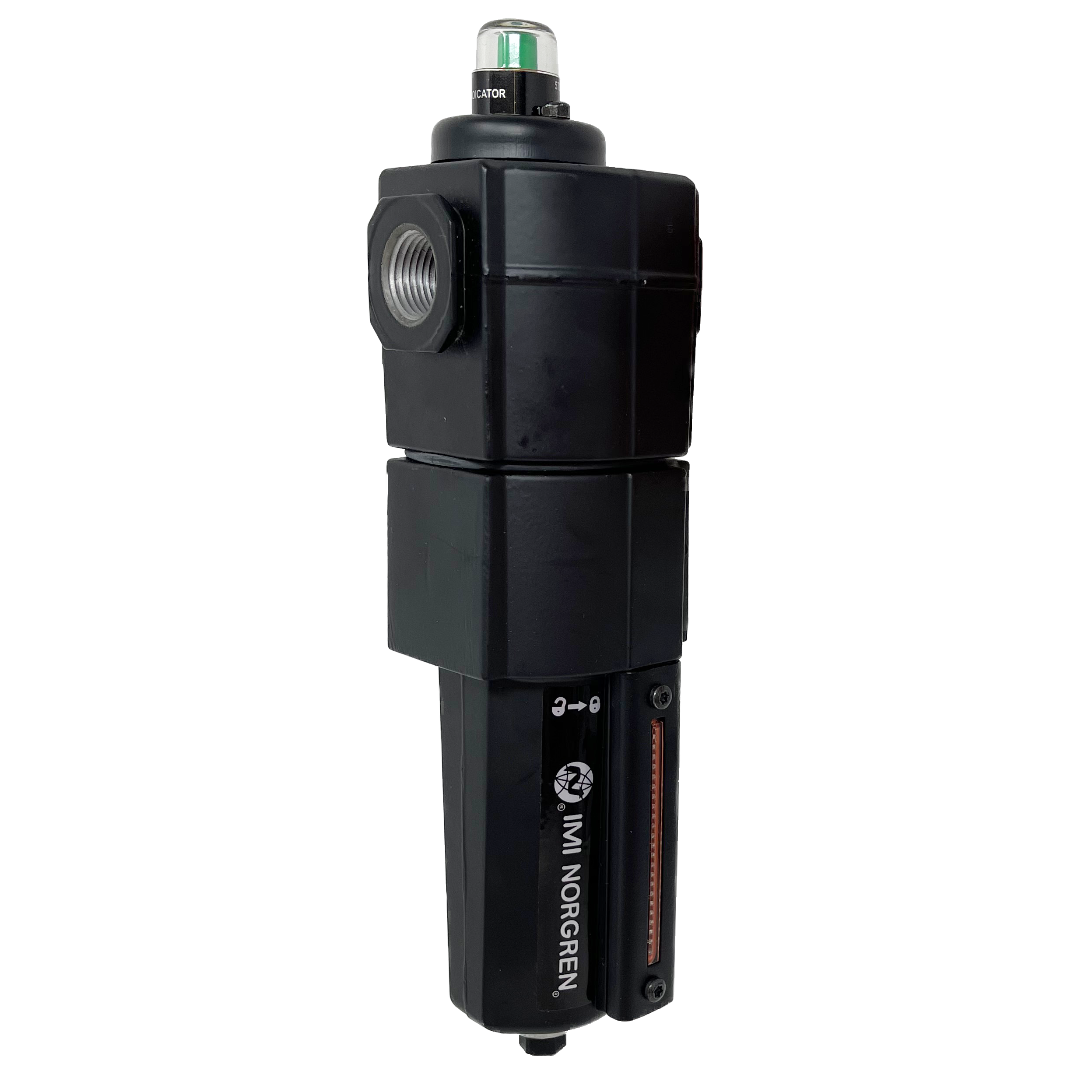 F74H-4AD-AD0 : Norgren Excelon Hi-Flow Coalescing Filter, 1/2" NPT, With Mechanical Indicator, Auto Drain, Metal Bowl