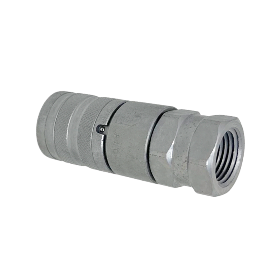FFH06 12NPT F : Faster Quick Disconnect, Female 3/8" Coupler, 0.5 (1/2") NPT Connection, 5076psi MAWP, 13.2 GPM, ISO 16028 Interchange, Push to Connect Style, Connection Under Pressure Not Allowed