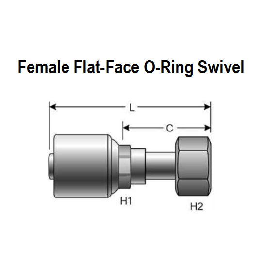 16G-16FFORX-TCX : Gates Coupling, MegaCrimp with TuffCoat XTreme Plating, Female Flat-Face O-Ring Swivel, -16 (1") Dash Size, 1" ID, 1 7/16-12 Threads