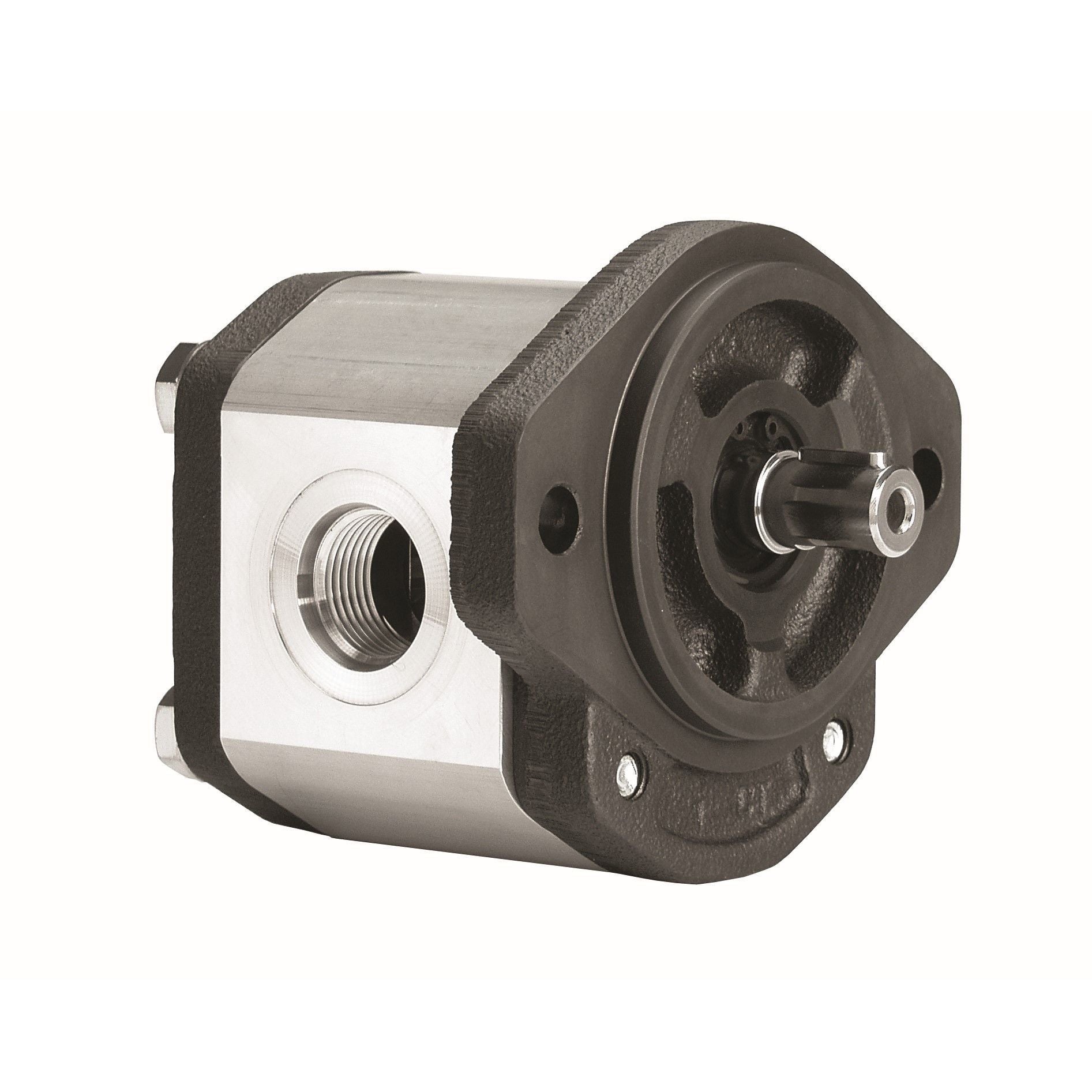 GHP2A-D-40 : Marzocchi Gear Pump, CW, 28.2cc (1.7202in3), 13.4 GPM, 2900psi, 1800 RPM, #12 SAE (3/4") In, #10 SAE (5/8") Out, Keyed Shaft 5/8" Bore x 5/32" Key, SAE A 2-Bolt Mount