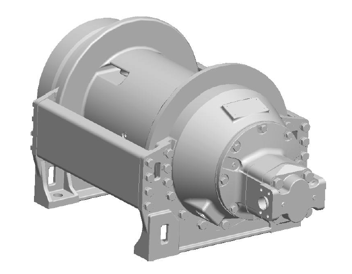 H18-5-101-2 : Pullmaster Planetary Hydraulic Winch, Rapid Reverse, 12,100lb Bare Drum Pull, Auto Brake, Ext Brake Release, CCW, 76GPM Motor, 13.0" Barrel x 16.0" Length x 20.0" Flange