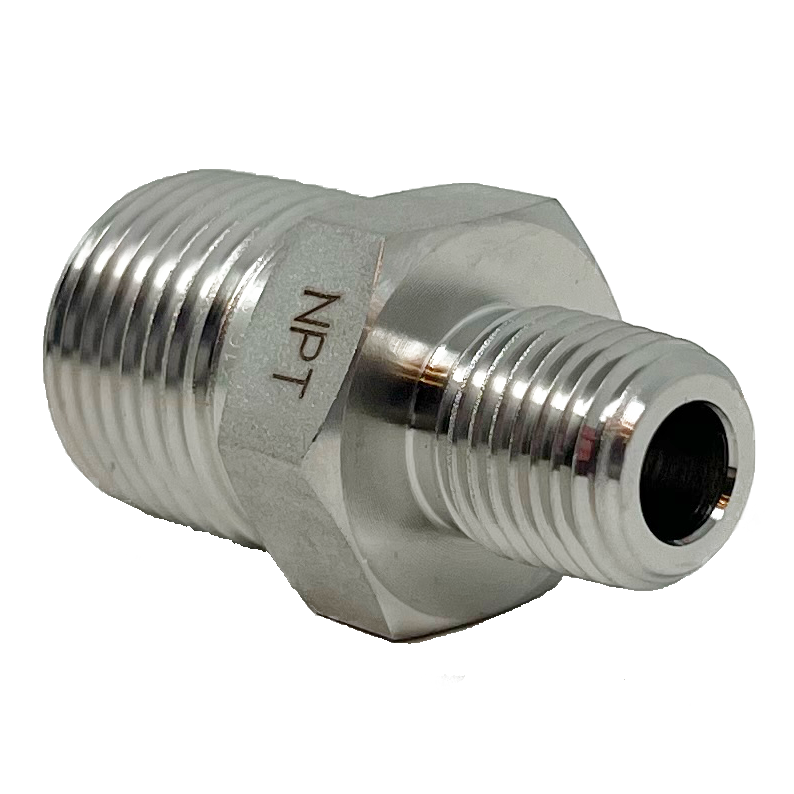 IHRN 12-4N : Superlok Straight Stainless Instrumentation Hex Reducing Nipple, 3/4-14 (-12) Male NPT x 1/4-18 (-04) Male NPT, 8000psi