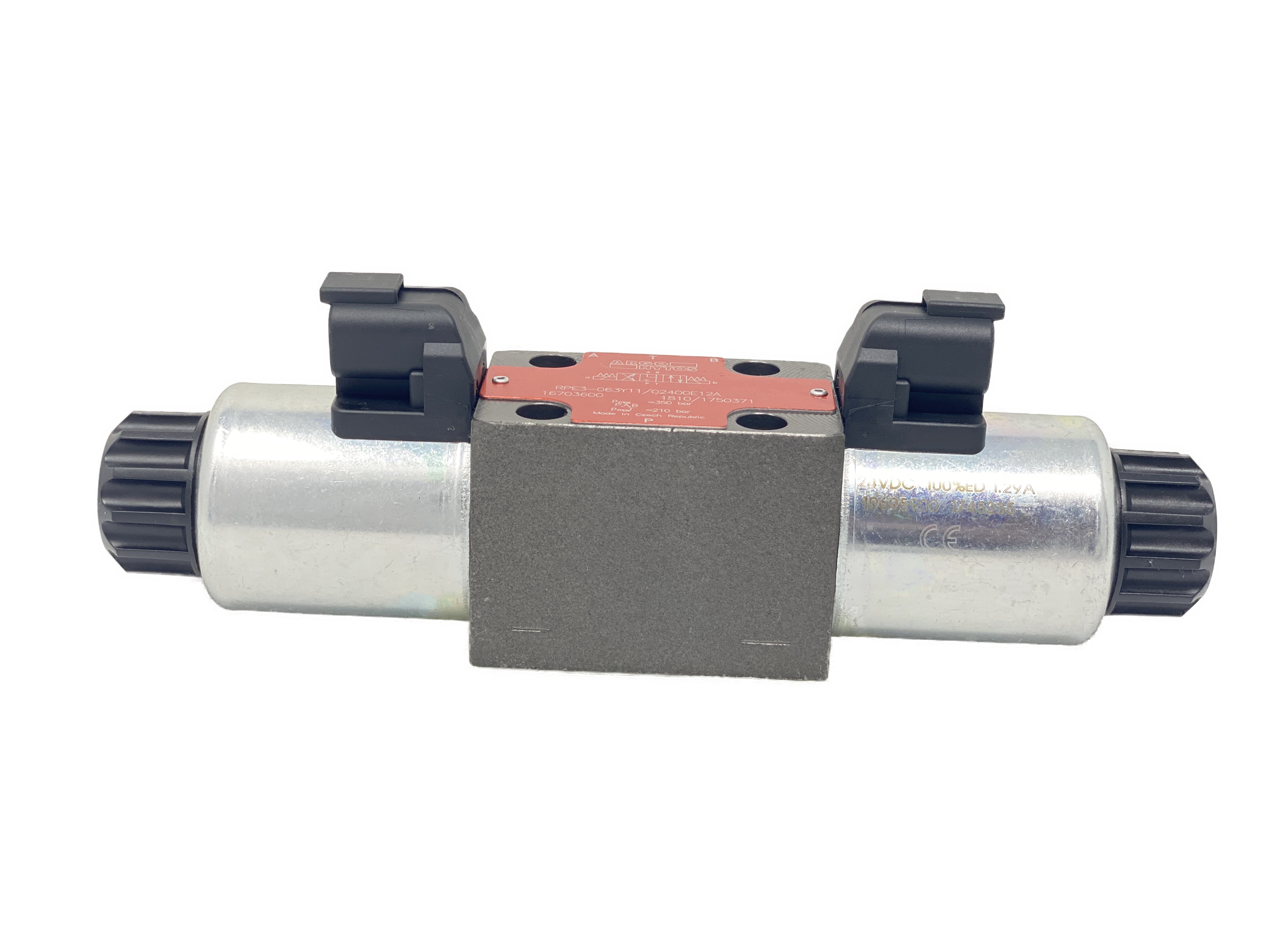 RPE3-063H11/02400E12A : Argo 3-position, 4-Way Solenoid Operated DCV, 21GPM, 5100psi Rated, Open in Neutral
