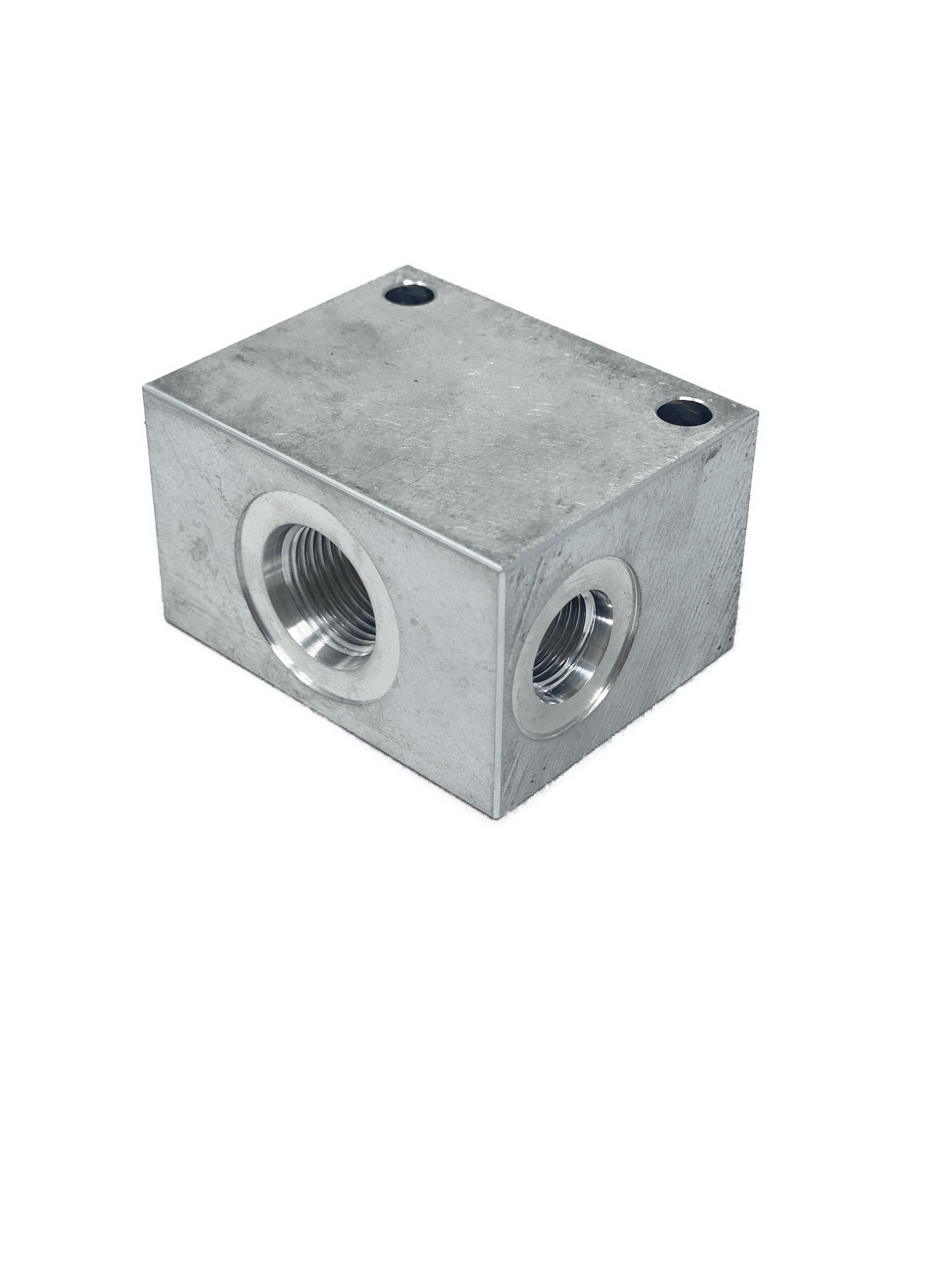 AC102CB8S : Daman Common Cavity Body, C-10-2 Cartridge Cavity, #8 SAE (1/2") Port Connections, 3000psi Rated, Aluminum, Without Gauge Port