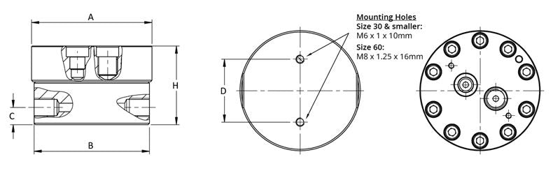 JVM30BBTNS : AW-Lake 6000psi 303 Stainless Steel / DIN 1.4305 Positive Displacement Gear Flow Meter, 0.5 (1/2") NPT Process Port, 2x M14x1.5 Electrical Port, 0.1 to 7.0 GPM