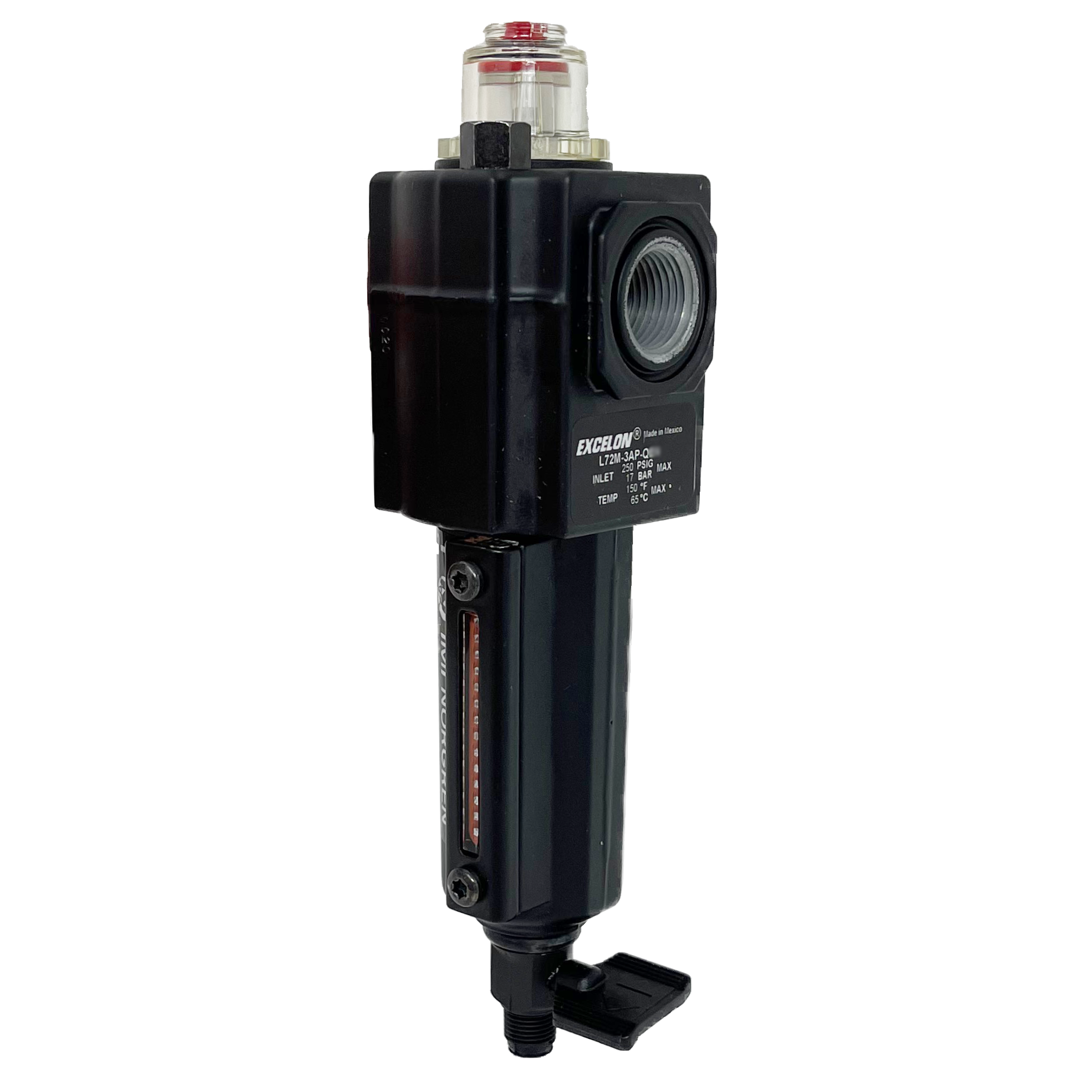 L72M-3AP-QDN : Norgren Excelon Lubricator, Micro-Fog, 3/8" NPT, Manual Drain, Metal Bowl