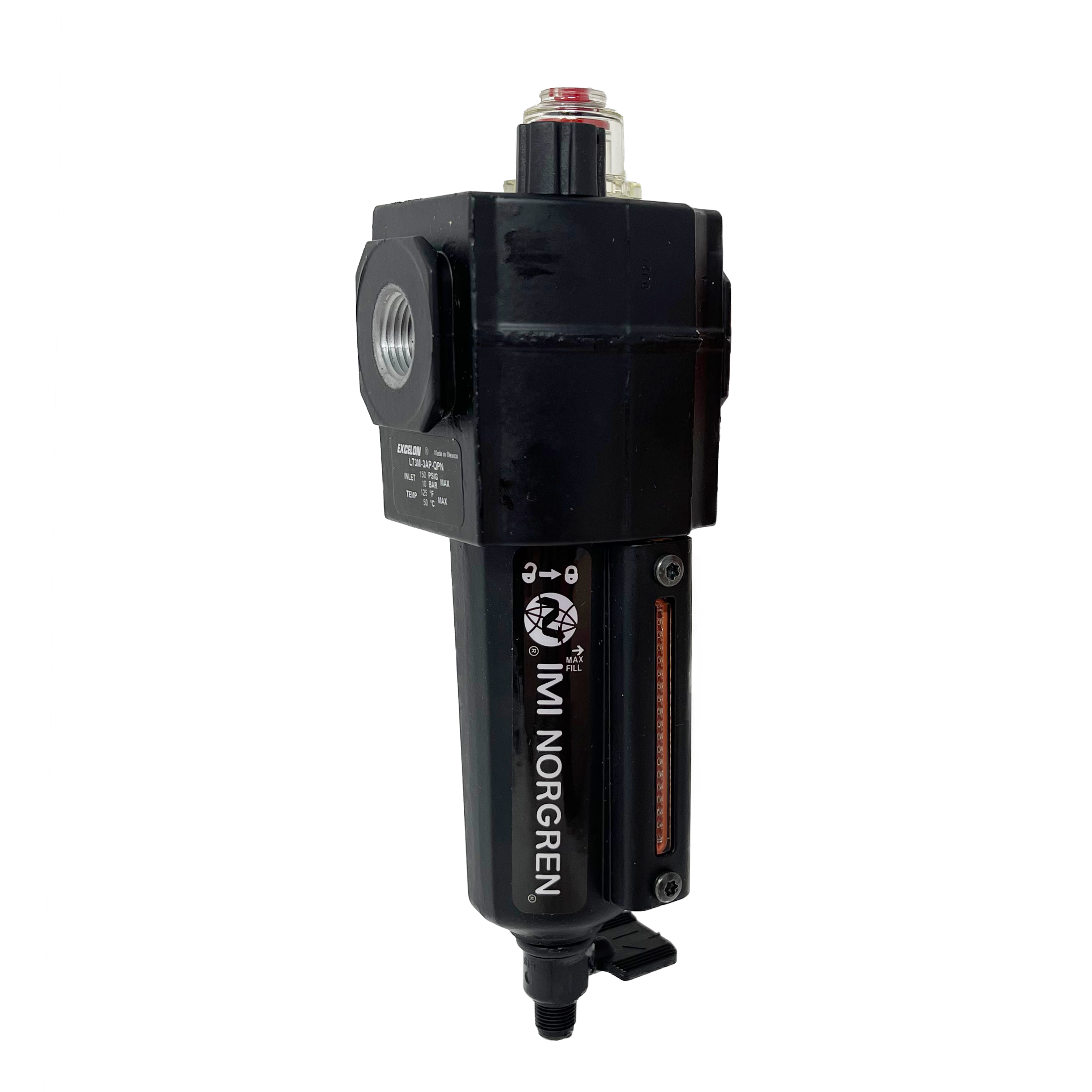 L73M-2AP-QDN : Norgren Excelon Lubricator, Micro-Fog, 1/4" NPT, Manual Drain, Metal Bowl