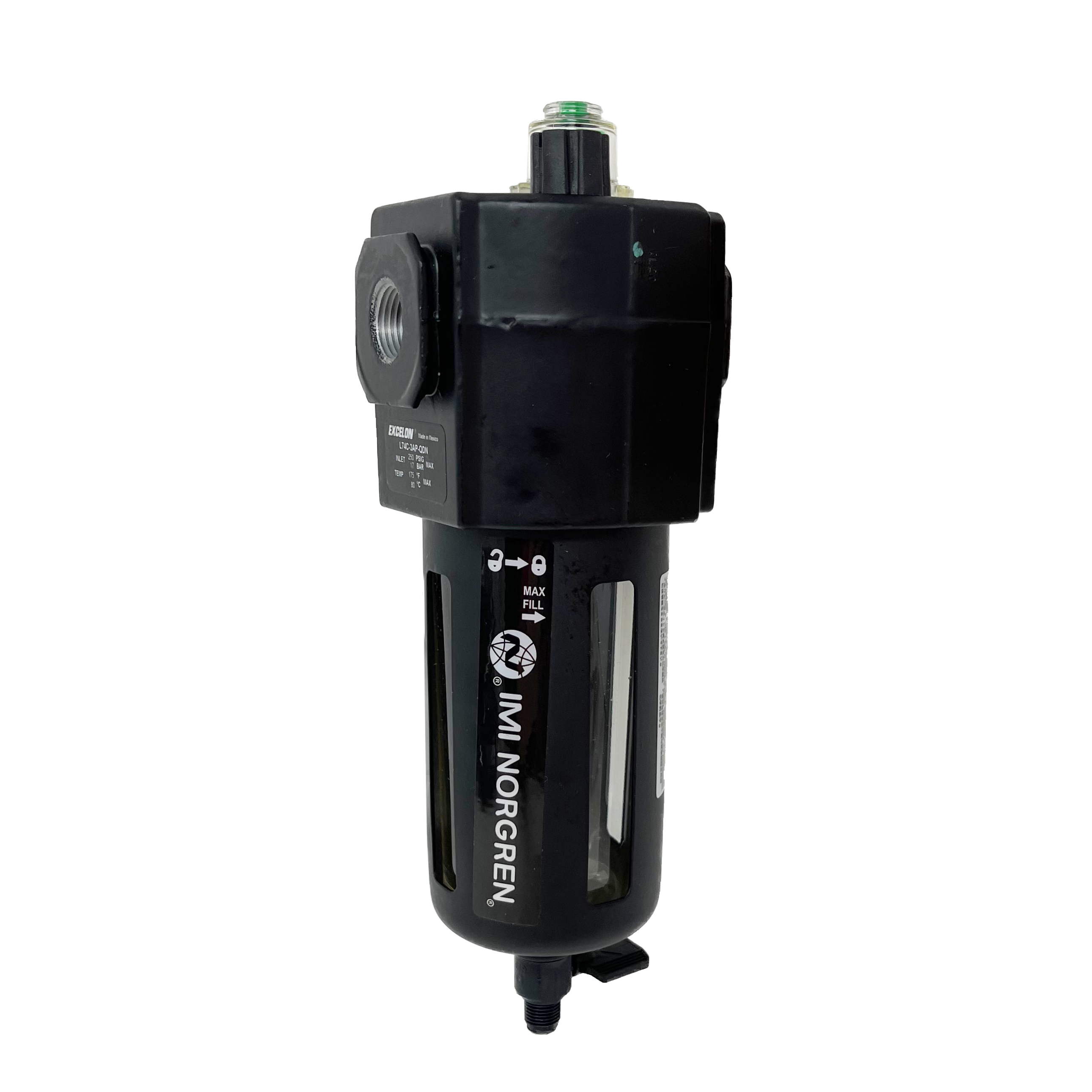 L74C-3AP-QPN : Norgren Excelon Lubricator, Oil-Fog, 3/8" NPT, Manual Drain, Transparent Bowl with Guard