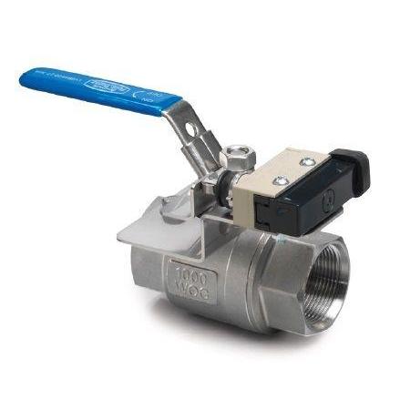 LV2BS#40-2T-MHS : AFP 2-Way Suction or Return Ball Valve, 1000psi rated, Stainless, #40 SAE (2.5"), with Bracket and Limit Switch