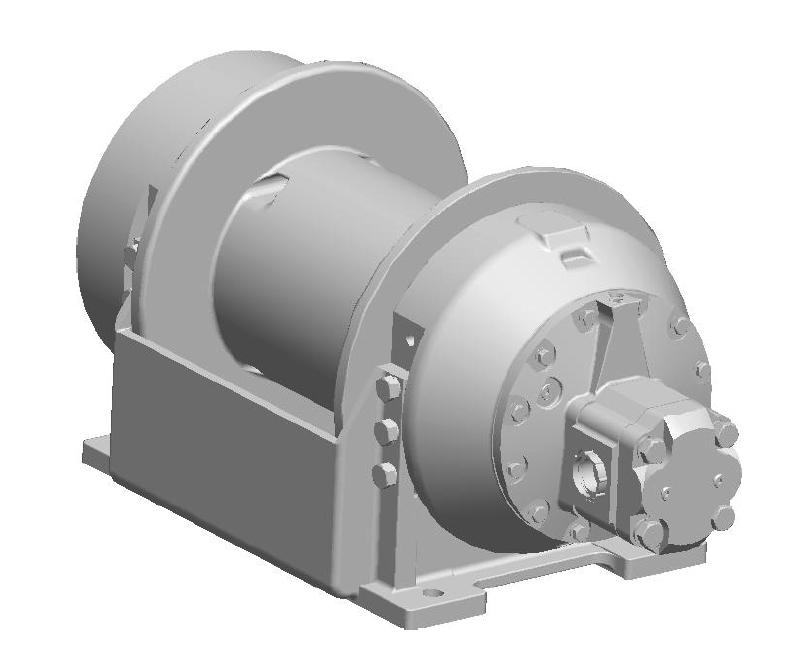 M12-6-97-3 : Pullmaster Planetary Hydraulic Winch, Equal Speed, 9,750lb Bare Drum Pull, Auto Brake, CCW, Ext Brake Release, 50GPM Motor, 9.63" Barrel x 13.0" Length x 16.63" Flange