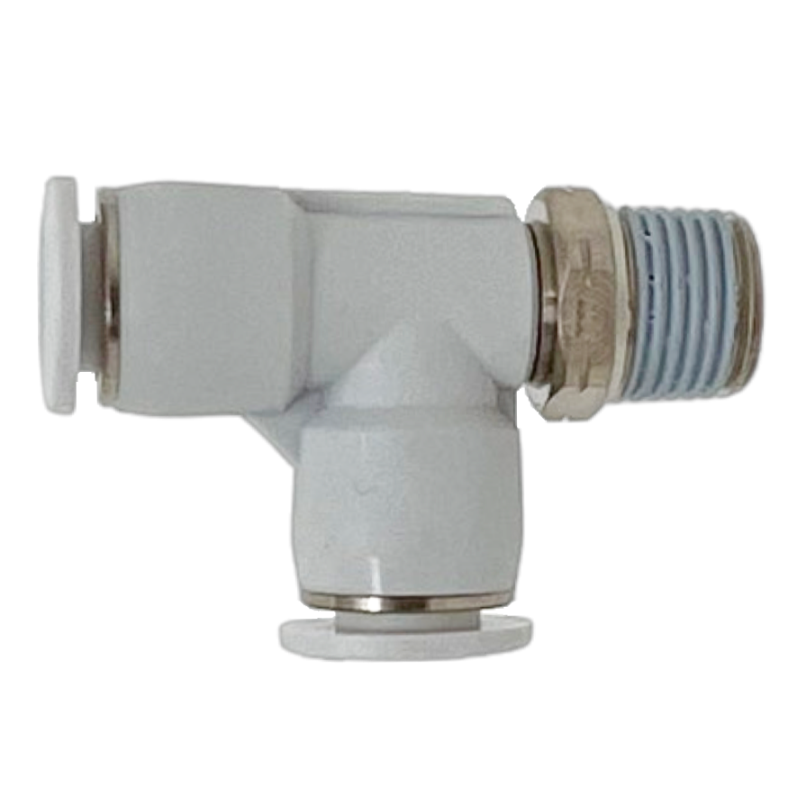 M24680418-10PACK : Norgren Swivel Side Tee Adapter, 1/4 tube O/D, 1/8 NPT thread