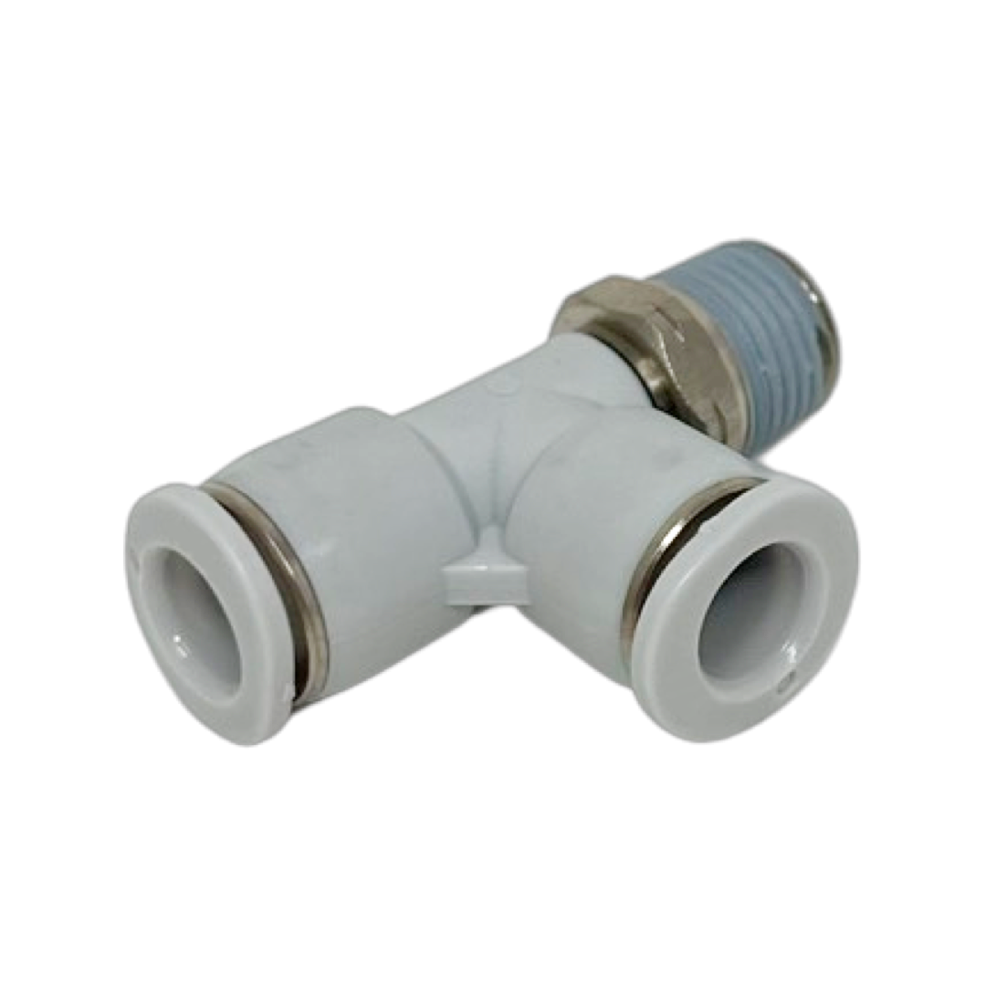 M24680110-10PACK : Norgren Swivel Run Tee Adapter, 1/8 tube O/D, 10/32 UNF thread