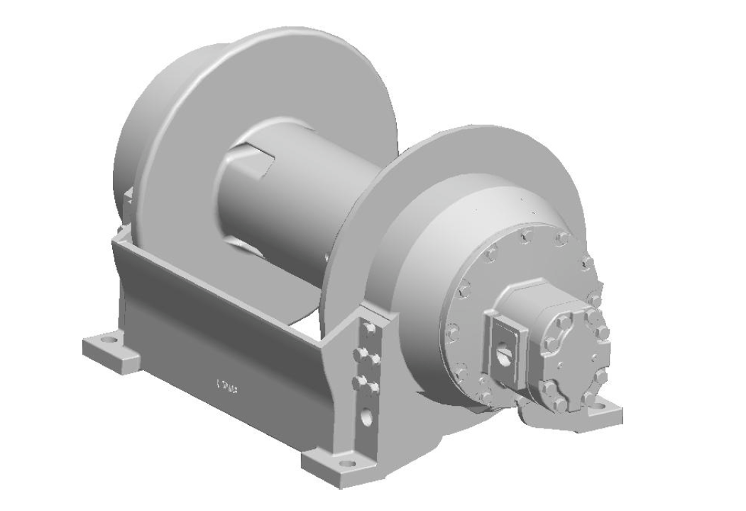 M25-3-86-4 : Pullmaster Planetary Hydraulic Winch, Equal Speed, 25,000lb Bare Drum Pull, Auto Brake, CW, 115GPM Motor, 10.0" Barrel x 22.0" Length x 24.0" Flange