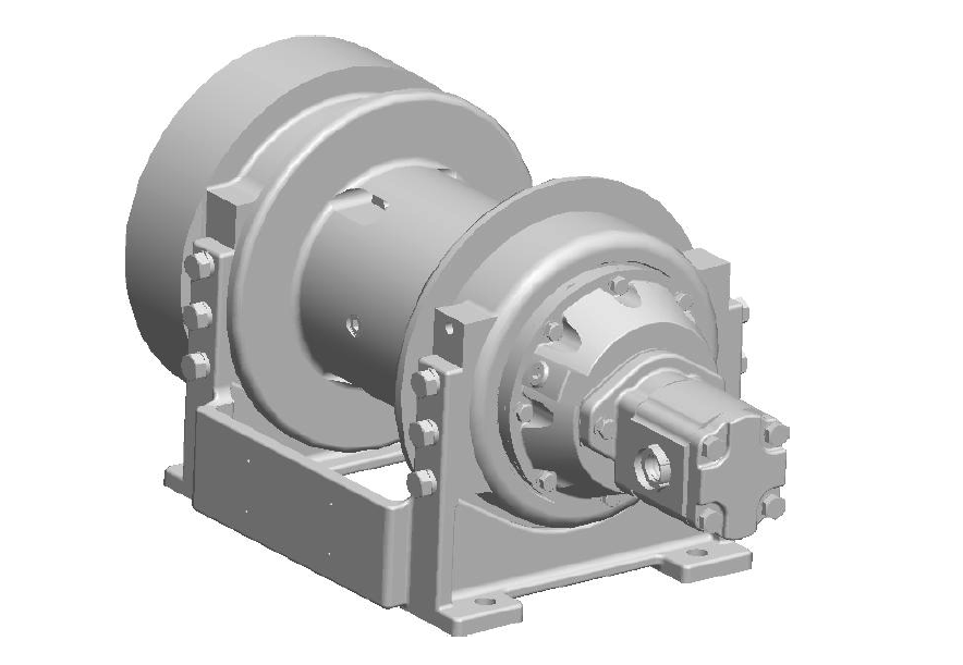 M5-6-230-1-B : Pullmaster Planetary Hydraulic Winch, Equal Speed, 6,000lb Bare Drum Pull, Auto Brake, CCW, 14.5GPM Motor, 7.0" Barrel x 8.0" Length x 11.5" Flange