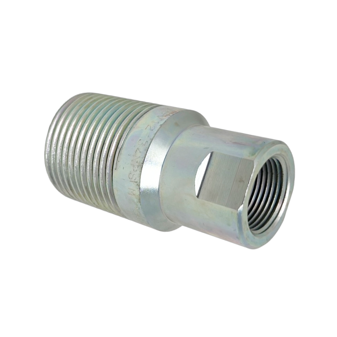 OGV12 34NPS M : Faster Quick Disconnect, Male 3/4" Coupler, 0.75 (3/4") NPSF Connection, 5076psi MAWP, 31.7 GPM, Screw to Connect Style, Connection Under Pressure Allowed Residual
