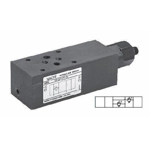 OR-G01-W1-20 : Nachi D03 Relief Valve, Balanced,  13 GPM, 3600psi, Allen Key Adjust, Relieving from A to T and B to T, 145 to 1000psi Range