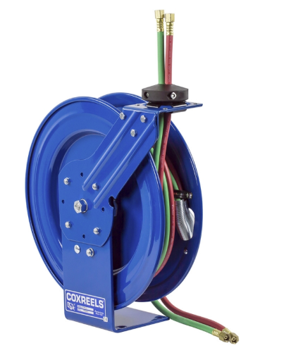 EZ-P-WL-125 : Coxreels EZ-P-WL-125 Safety Series Dual Hose Spring Rewind  Hose Reel for oxy-acetylene, 1/4" ID, 25' capacity, NO HOSE, 200psi