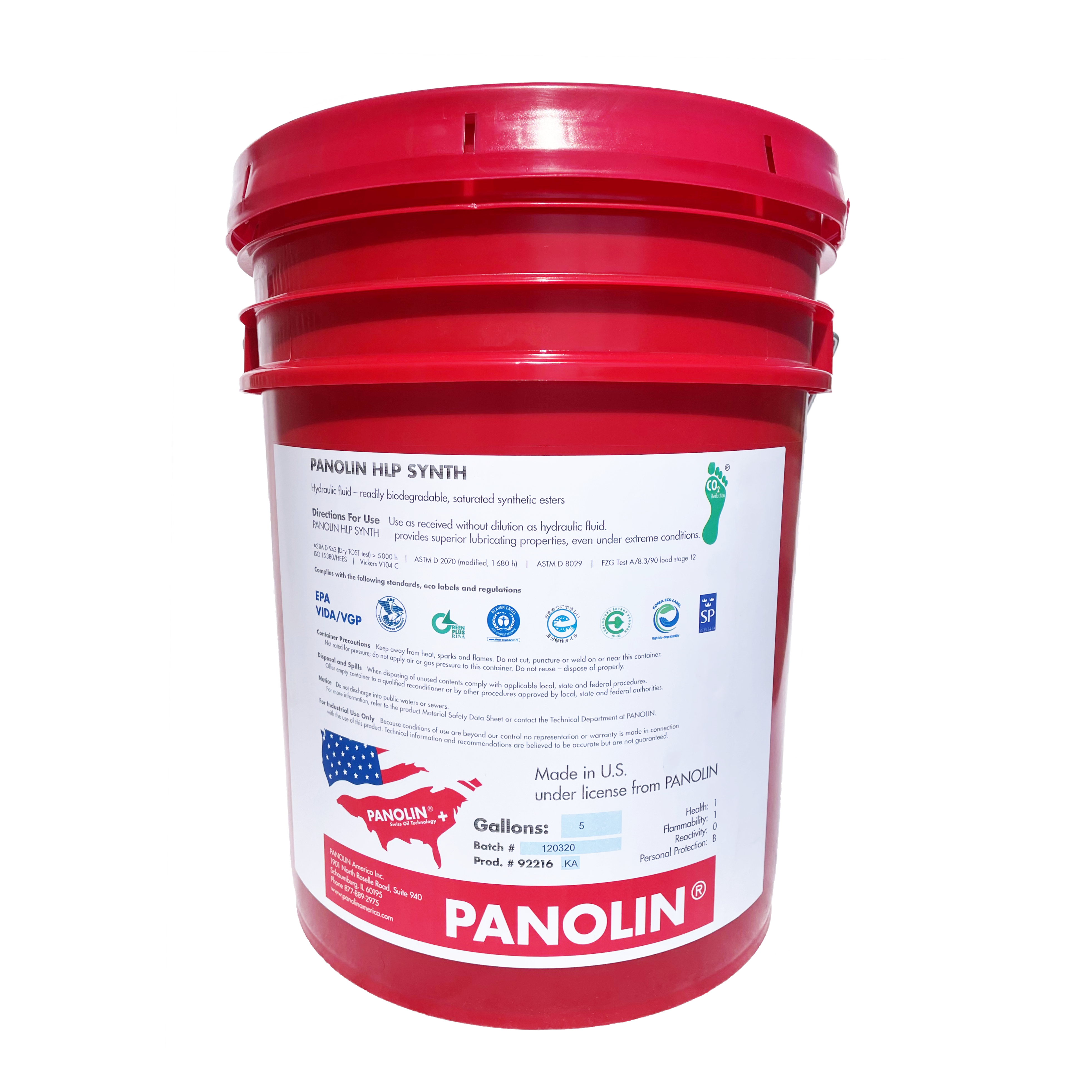 92217.KA : Panolin HLP SYNTH 68, 5 Gallon Pail, Viscosity ISO VG 68 **Call for Price**