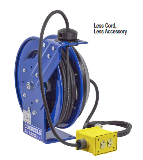 EZ-PC24L-0016 : Coxreels EZ-PC24L-0016 Safety Series Spring Rewind Power Cord Reel, 100' cord capacity, 12 AWG, NO CORD, NO ACCESSORIES