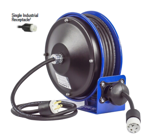PC10-3016-A : Coxreels PC10-3016-A Compact efficient heavy duty power cord reel with a single industrial receptacle