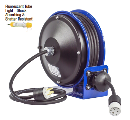 PC10-3016-C : Coxreels PC10-3016-C Compact efficient heavy duty power cord reel with a fluorescent tube light