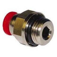 C02251028-10PACK : Norgren Straight adaptor, 8mm internal hex, 17mm external hex, 10mm tube O/D, 1/4 ISO G thread