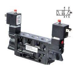 K71EA00KV2KV2 : Norgren Nugget 200 Series 120VAC Two-Position, Five-Way locking Solenoid Actuated, Solenoid Return 3/8 inch NPT