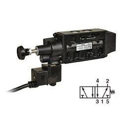 K910019 : Norgren Nugget 200 Series 12VDC connector up Two-Position, Five-Way with extended manual overide Solenoid Actuated, Sp
