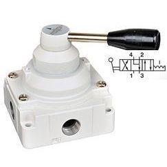 VHLA401-04A : Norgren VHLA Series, 4/3 COE rotary hand valve, manual, 1/2 NPT ports