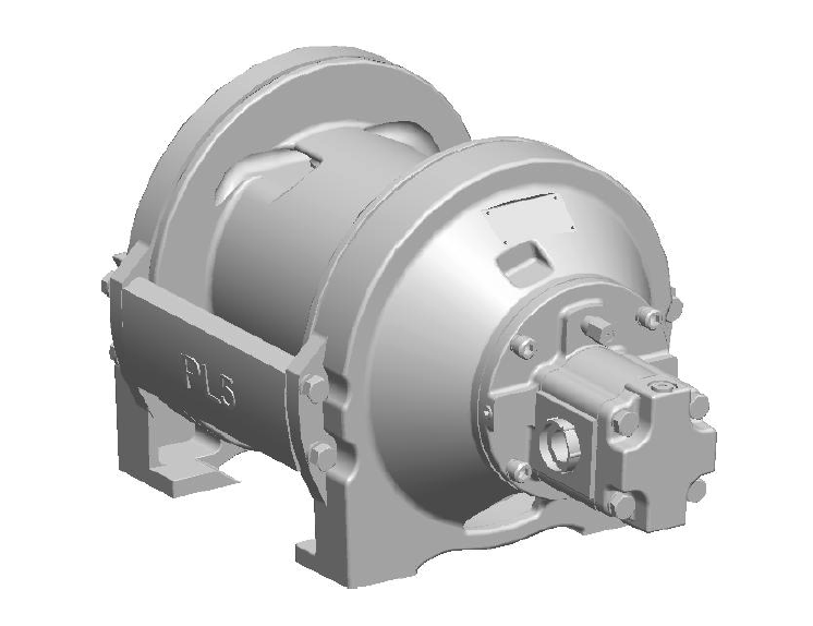 PL5-12-213-1 : Pullmaster Planetary Hydraulic Winch, Equal Speed, 2,000lb Bare Drum Pull, Auto Brake, CCW, 11GPM Motor,  7.38" Barrel x 6.56" length x 11.0" Flange