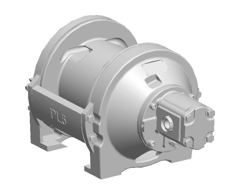 PL5-14-211-1 : Pullmaster Planetary Hydraulic Winch, Equal Speed, 4,000lb Bare Drum Pull, Auto Brake, Ext Brake Release, CW, 11GPM Motor,  7.38" Barrel x 6.56" length x 11.0" Flange