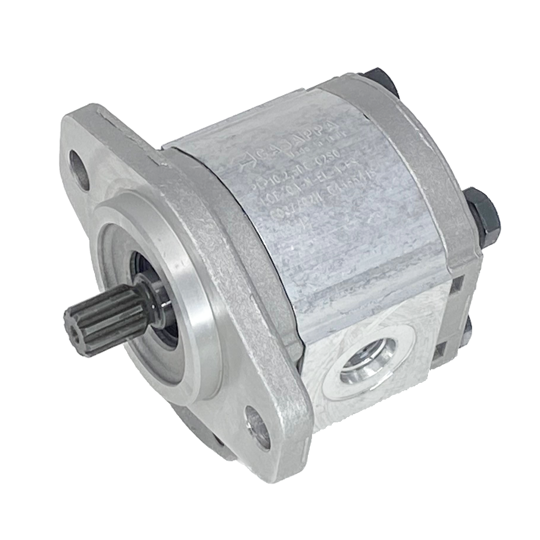PLP10.2,5S0-02S0-LOB/OA-N-EL : Casappa Polaris Gear Pump, 2.67cc, 3770psi Rated, 4000RPM, CCW, 9T 20/40dp Shaft, SAE AA 2-Bolt Flange, 0.5 (1/2") #8 SAE Inlet, 0.375 (3/8") #6 SAE Outlet, Aluminum Body & Flange
