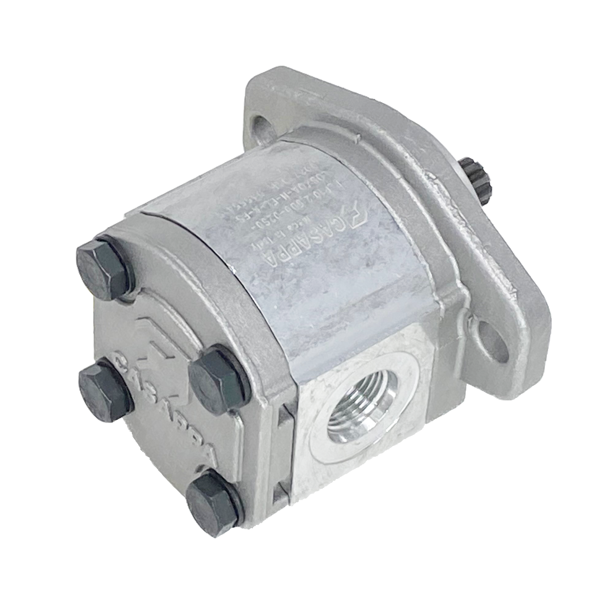 PLP10.2,5S0-02S0-LOB/OA-N-EL : Casappa Polaris Gear Pump, 2.67cc, 3770psi Rated, 4000RPM, CCW, 9T 20/40dp Shaft, SAE AA 2-Bolt Flange, 0.5 (1/2") #8 SAE Inlet, 0.375 (3/8") #6 SAE Outlet, Aluminum Body & Flange
