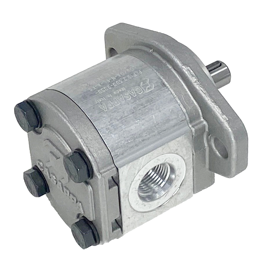 PLP10.2,5D0-30S0-LOB/OA-N-EL : Casappa Polaris Gear Pump, 2.67cc, 3770psi Rated, 4000RPM, CW, 1/2" Bore x 1/8" Key Shaft, SAE AA 2-Bolt Flange, 0.5 (1/2") #8 SAE Inlet, 0.375 (3/8") #6 SAE Outlet, Aluminum Body & Flange