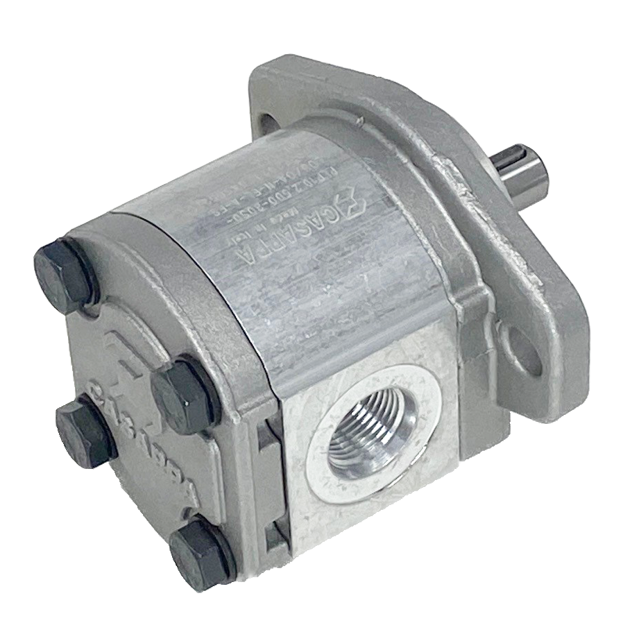 PLP10.4D0-30S0-LOB/OA-N-EL : Casappa Polaris Gear Pump, 4.27cc, 3625psi Rated, 4000RPM, CW, 1/2" Bore x 1/8" Key Shaft, SAE AA 2-Bolt Flange, 0.5 (1/2") #8 SAE Inlet, 0.375 (3/8") #6 SAE Outlet, Aluminum Body & Flange