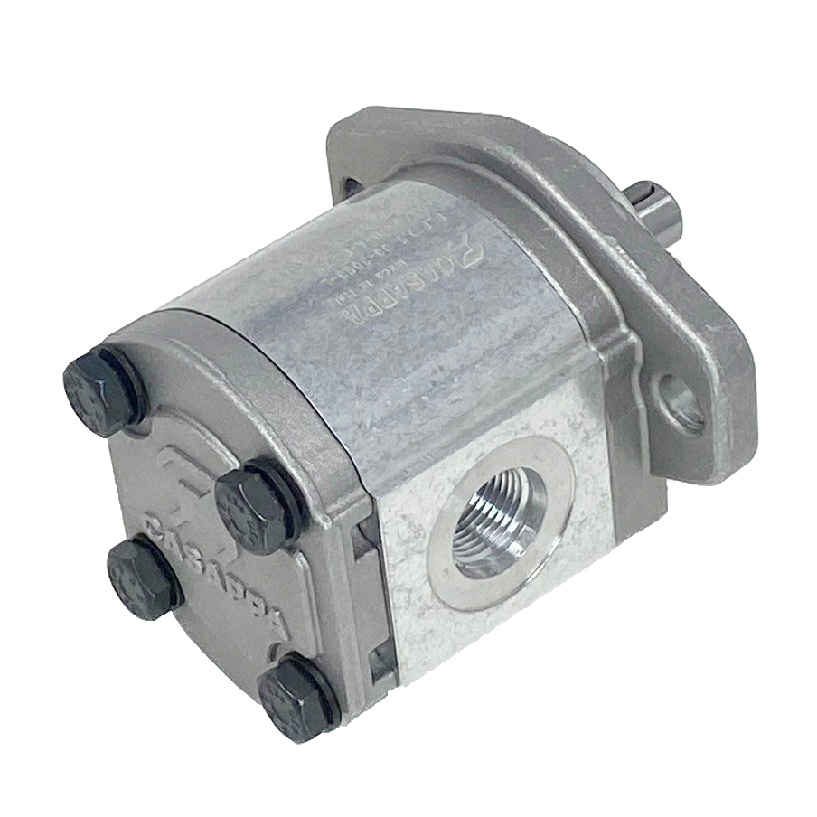 PLM10.5R0-30S0-LOA/OB-N-EL : Casappa Polaris Gear Motor, 5.34cc, 3625psi Rated, 4000RPM, Birotational Rotation, 1/2" Bore x 1/8" Key Shaft, SAE AA 2-Bolt Flange, 0.375 (3/8") #6 SAE Inlet, 0.5 (1/2") #8 SAE Outlet, Aluminum Body & Flange