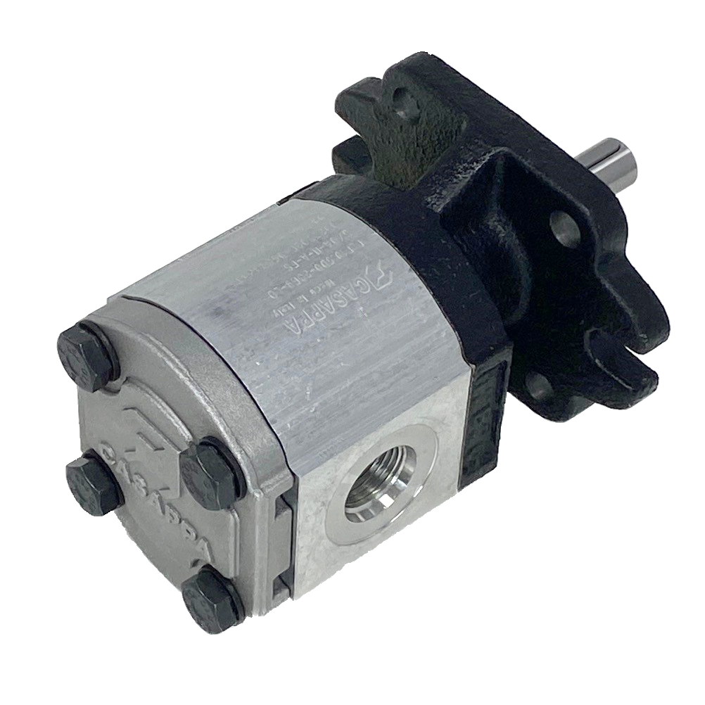 PLM10.5R0-36R9-LOA/OB-N-L : Casappa Polaris Gear Motor, 5.34cc, 3625psi, 4000RPM, Birotational, 1/2" Bore x 1/8" Key Shaft, SAE AA 2-4 Bolt Flange, 0.375 (3/8") #6 SAE In, 0.5 (1/2") #8 SAE Out, Aluminum Body Cast Iron Flange And Front Cover