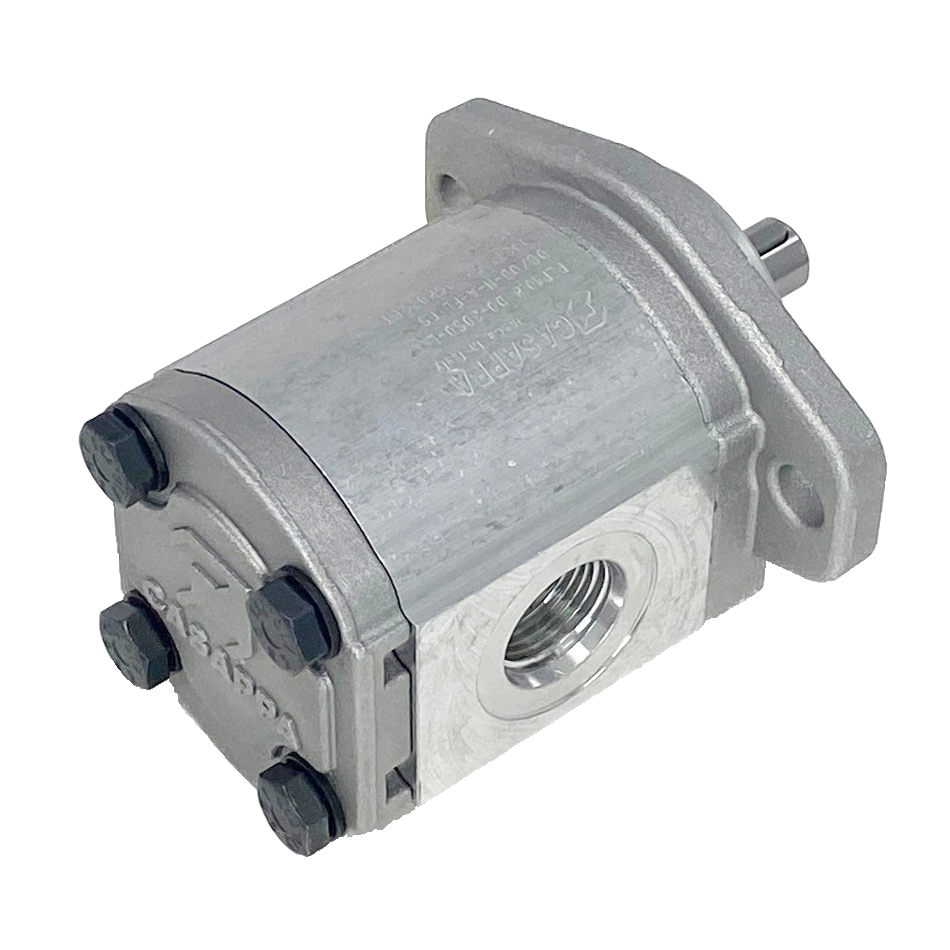 PLM10.8R0-30S0-LOB/OC-N-EL : Casappa Polaris Gear Motor, 8.51cc, 2610psi Rated, 3500RPM, Birotational Rotation, 1/2" Bore x 1/8" Key Shaft, SAE AA 2-Bolt Flange, 0.5 (1/2") #8 SAE Inlet, 0.625 (5/8") #10 SAE Outlet, Aluminum Body & Flange