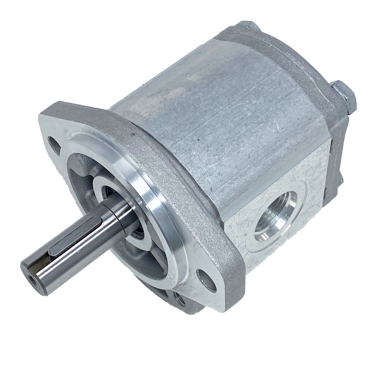PLM20.20R0-49S1-LOC/OD-N-EL : Casappa Polaris Gear Motor, 21.14cc, 2900psi Rated, 3000RPM, Reversible Rear External Drain, 3/4" Bore x 3/16" Key Shaft, SAE A 2-Bolt Flange, 0.625 (5/8") #10 SAE Inlet, 0.75 (3/4") #12 SAE Outlet, Aluminum Body & Flange